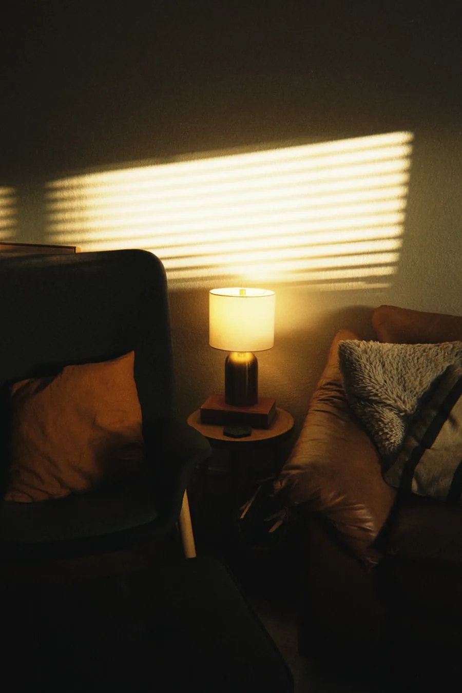 Warm smart lighting in a Singapore living room