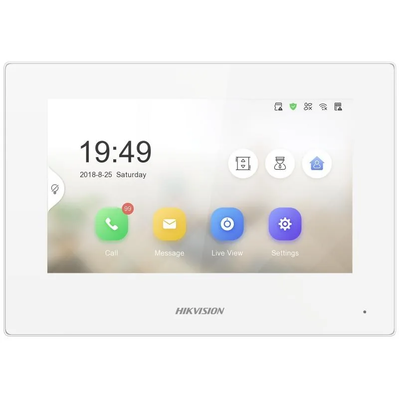 The white version of the Hikvision DS-KH6320-WTE1 indoor station, for a second room