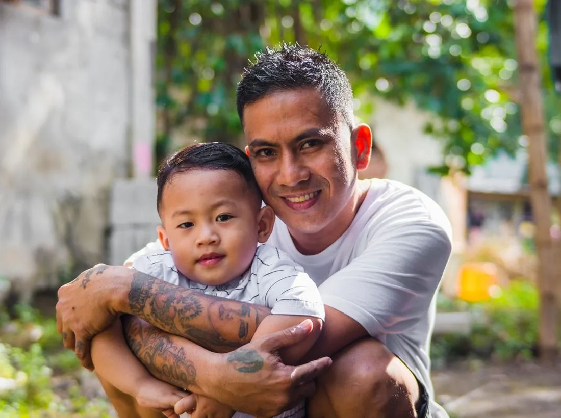 A father and son at home in Singapore, the people who answer the indoor station